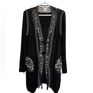 Dzhavael Couture Long Button Down Cardigan Size Medium